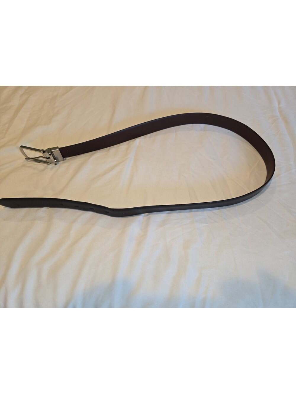 Polo Ralph Lauren Brown/Black Leather Belt With Polished Silver Buckle 1 1/8"...